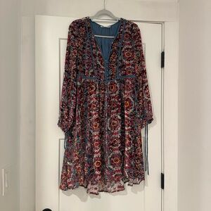 Floreat Floral Abia Dress in Blue and Red
